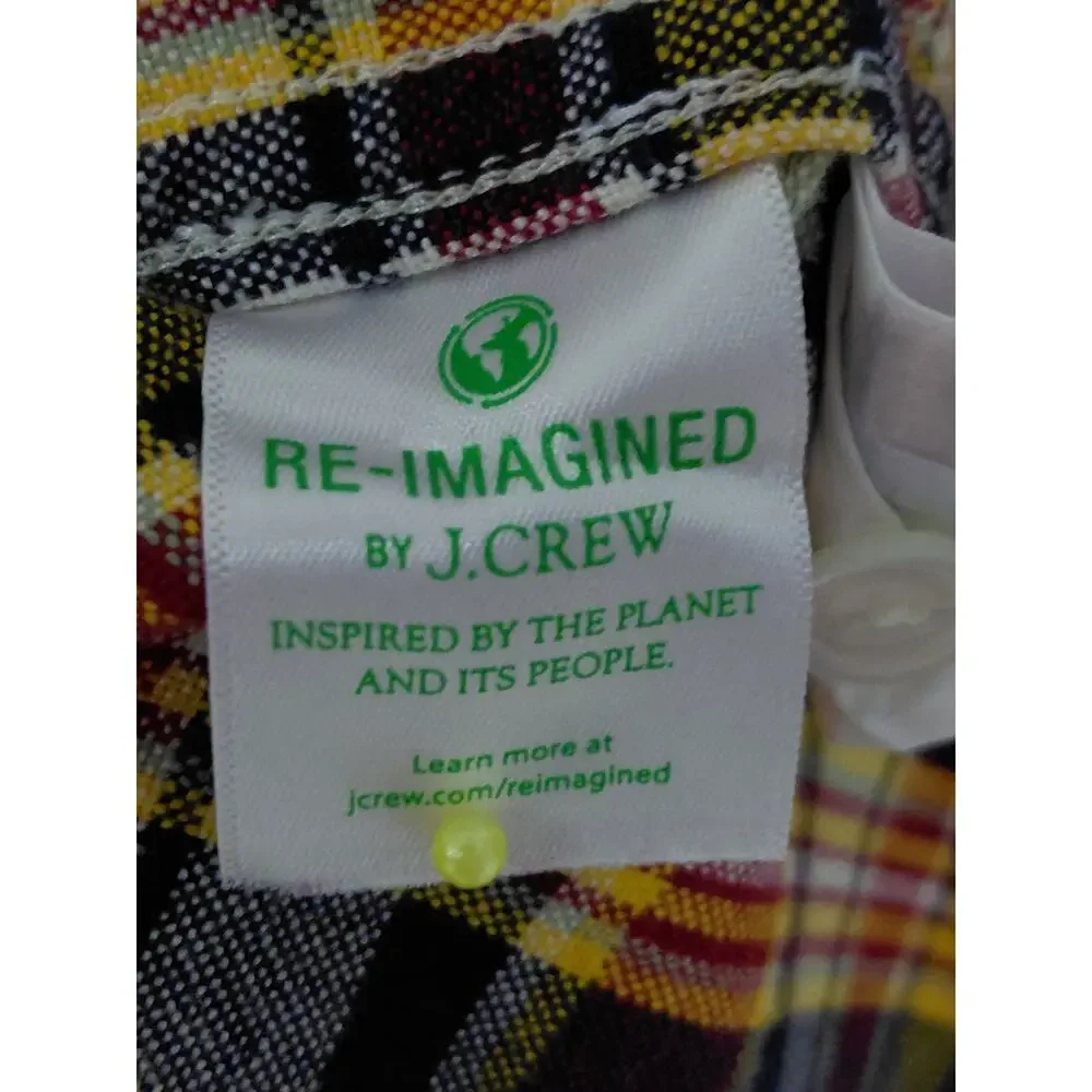 NWT J.Crew BN629 Down Multicolor Plaid Button-Down Shirt Men Size L